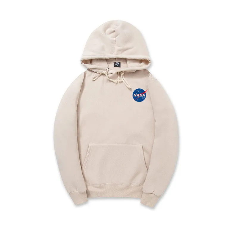 NASA Hoodie Streetwear Hip Hop Khaki Schwarz Grau Rosa Weiß Kapuzenpullover Herren Kapuzenpullover Sweatshirts