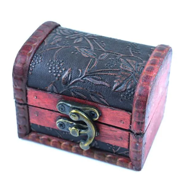 Vintage Jewelry Box Organizer Storage Case Mini Wood Flower Pattern Metal Container Handmade Wooden Small Boxes SN361