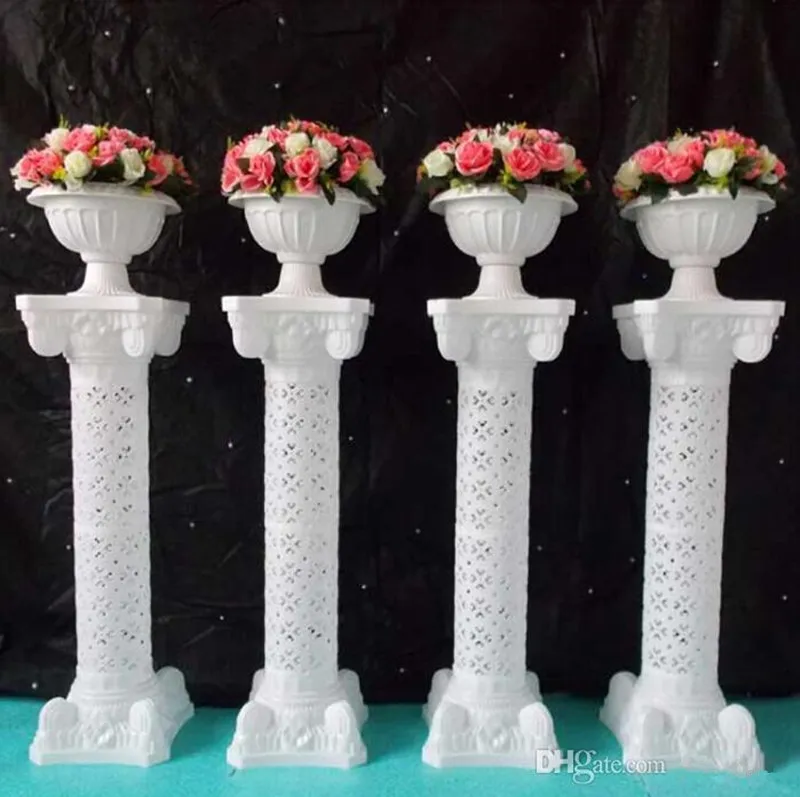 Hollow Design Party Decor Roman Column White Color Plastic Pillars Road Cited Wedding Props Event Decoration Supplies 