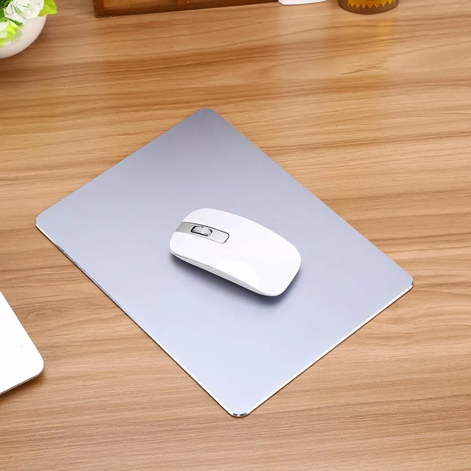 Kare Alüminyum alaşım Pad Kaymaz Kauçuk Alt Mouse Pad Su Geçirmez Mousepad Oyun Mat Fare 4 Renkler Ücretsiz nakliye