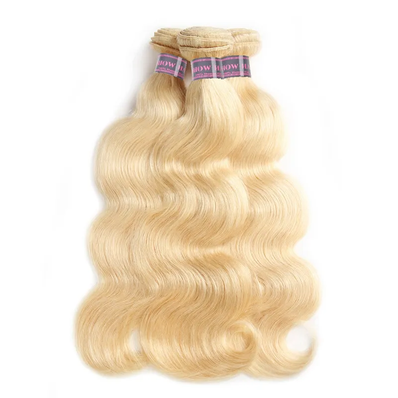 Ishow Braziliaanse Body Wave Menselijk Haar Bundels Inslag 613 Blonde Kleur 3 stks / partij Peruviaans Haar Weave voor Vrouwen Alle leeftijden 10-30 inch