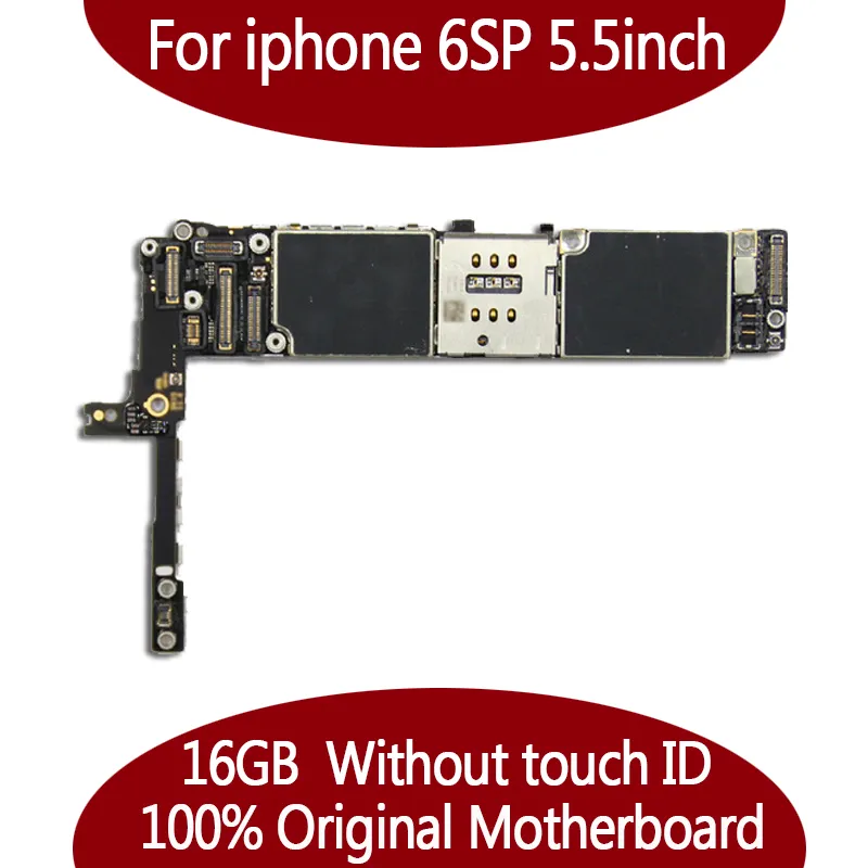 iPhone 6Sプラス5.5インチマザーボード16GB 64GBフルチップオリジナルiOSロック解除メインボードタッチIDオフィシャルロジックボード