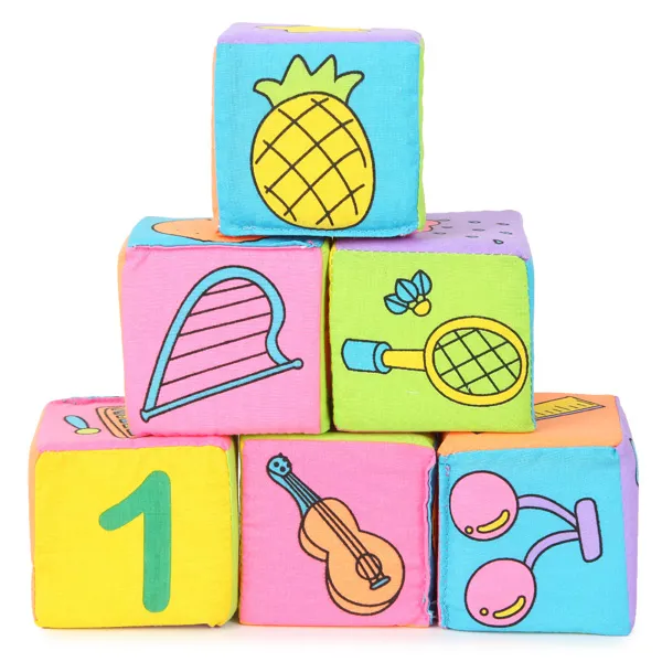 Baby baby kinderen 7 cm stoffen bouwstenen educatieve rammelaars set speelgoed