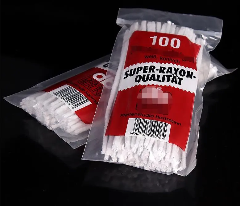 Os sacos são embalados 100 peças de acessórios para tubos de algodão branco direto da fábrica de venda por atacado suprimentos mais limpos