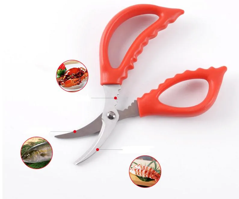 15 cm 6.2 '' Lobster Cracker Caranguejo Caranguejo Scissor De Frutos Do Mar Snip Shell Ferramenta De Cozinha Camarão Peeler Deveiner Crack SN030