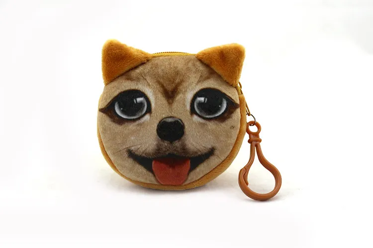 Coin Purses Wallet Ladies 3D Cats Cute Face Animal Big Face Change Fashion Cute Small Zipper bag for Women chrismas 2019 Change Purse