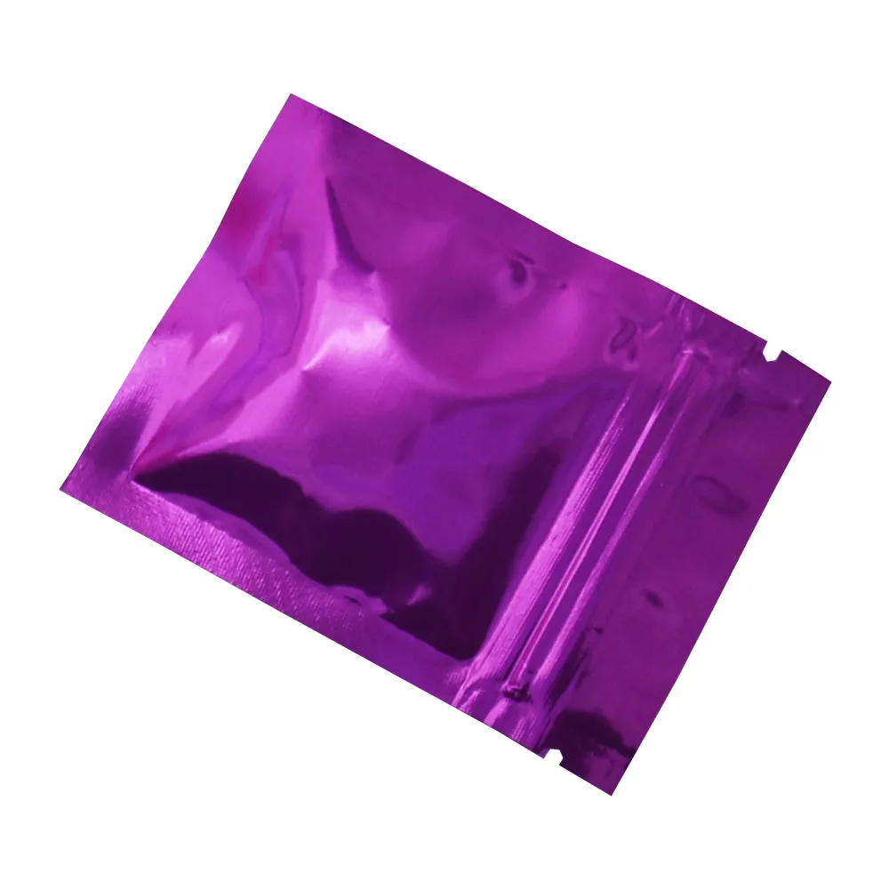 200 Pezzi 6*8 cm Viola Grip Seal Chiusura a zip Sacchetti in Mylar Cereali Pacchetto caffè Caffè Tè Sacchetti di imballaggio a prova di odore con cerniera