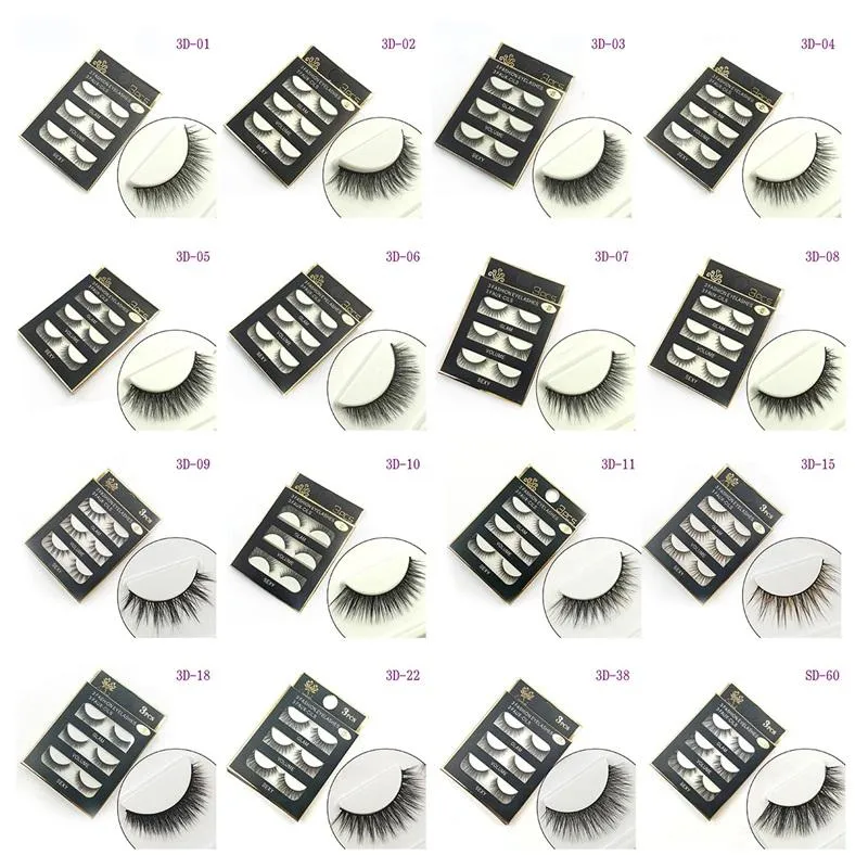 3D false eyelashes 16 Styles Handmade Thick Long Soft lashes Fake Eye Lashes Eyelash