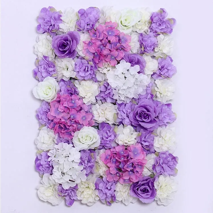 10 adet / grup 60X40 CM Romantik Yapay Gül Ortanca Çiçek Duvar Düğün Parti için Sahne ve Zemin Dekorasyon Birçok renkler