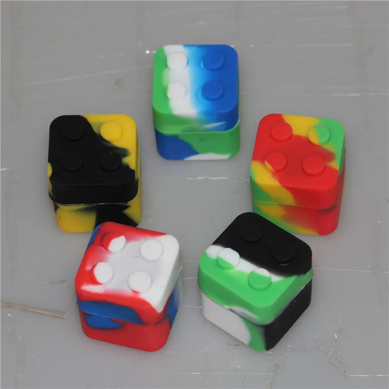 Conteneur carré 30x30mm Pot en silicone antiadhésif Shatter Concentrate Silicone Cubes Jar Container pour cire E-Cigarette livraison gratuite