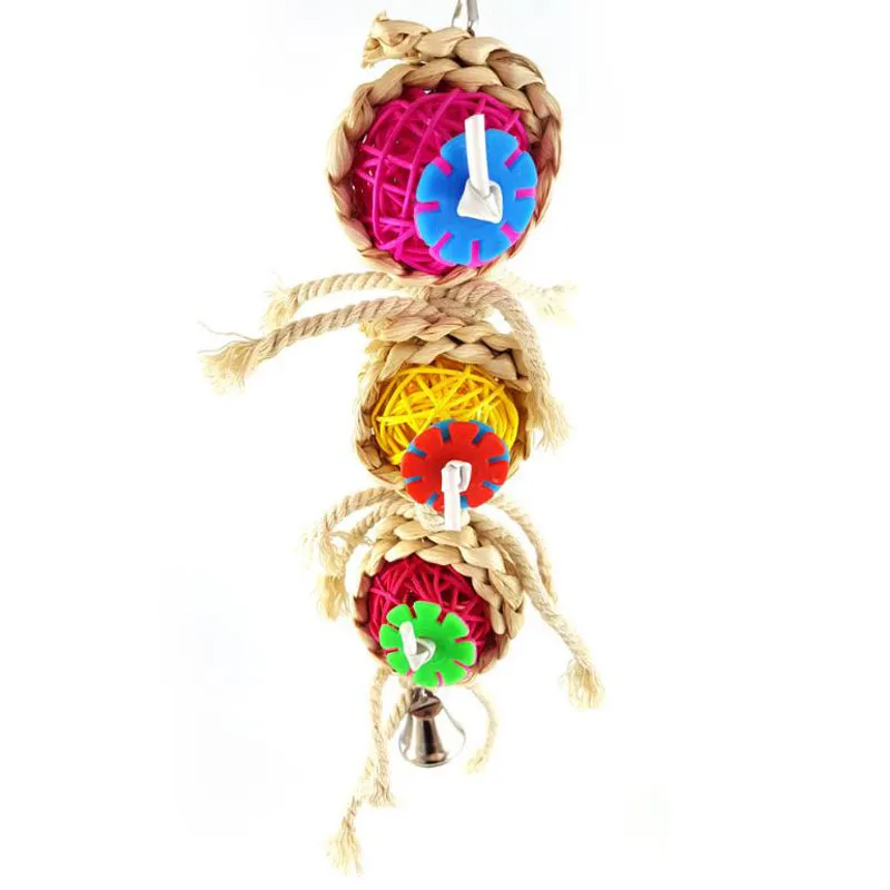 Papagaio Brinquedos Bola Pet Pet Mordidas Escalar Chew Toys Hanging Periquito Cockatiel Swing Parrot Gaiola Pássaro Brinquedos