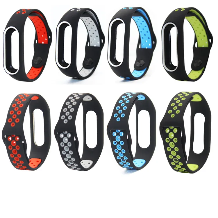 For Xiaomi Mi 2 Dual Color Silicone Smart Bracelet Wristband band Replacement Strap Miband 2 Accessories Strap Watch Band