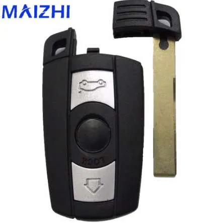 Maizhi Remote 3 Knappar Bilnyckel Shell Case Cover för BMW 1 3 5 6 7 Serie E90 E91 E92 E60 Smart Key Shell Fob Styling