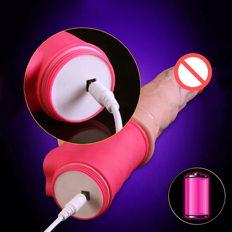 Vibrierender Dildo, Sexspielzeug für Frauen mit Heizung, USB-Aufladung, Reailstic Riesendildo-Vibrator, tragbarer Stimulator, Klitoris, Sex für Erwachsene, 7249574