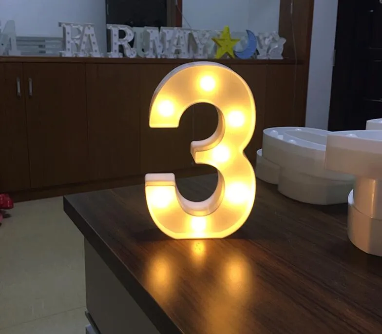 Arabic numerals Led Night Lights Party decoration lamps DIY Hanging stand lighting Alphabet Digital lights 0-9 numbers lamps