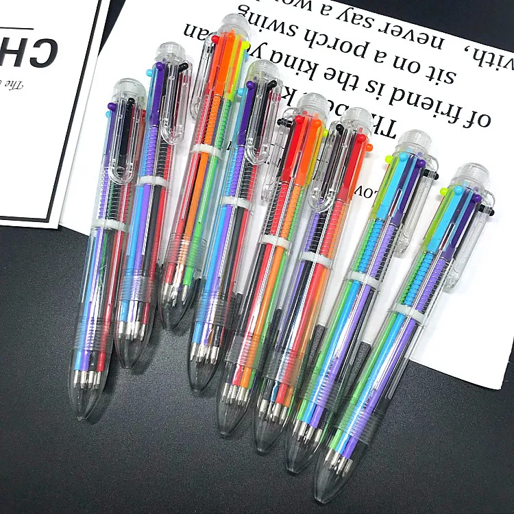 Multi Color 6 i Ink Ball Point Pen Ball Point Penns Children Student School Office Supplies WJ019