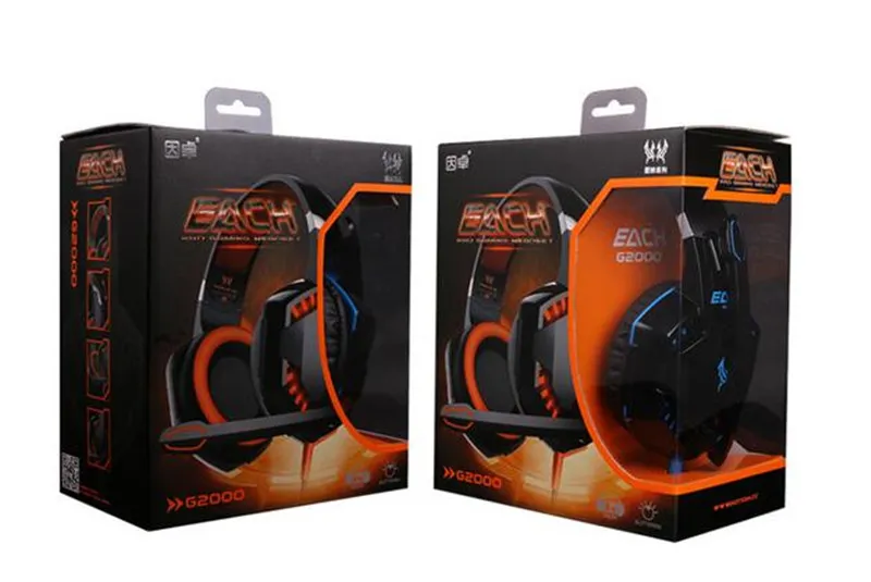 Best PC Gamer G2000 Stereo Gaming Headphones With Microphone Glow Game Music LED gaming earphone DHL 