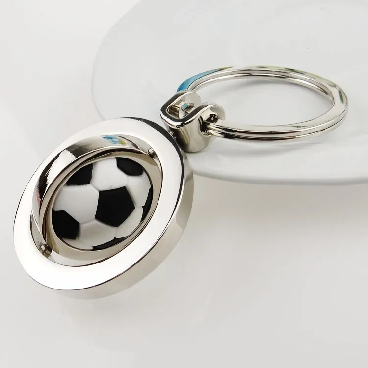 New World Cup Football Keychain Creative Rotating Soccer Basketball Golf Key Chain Pendant Gifts Party Favor WX9-289