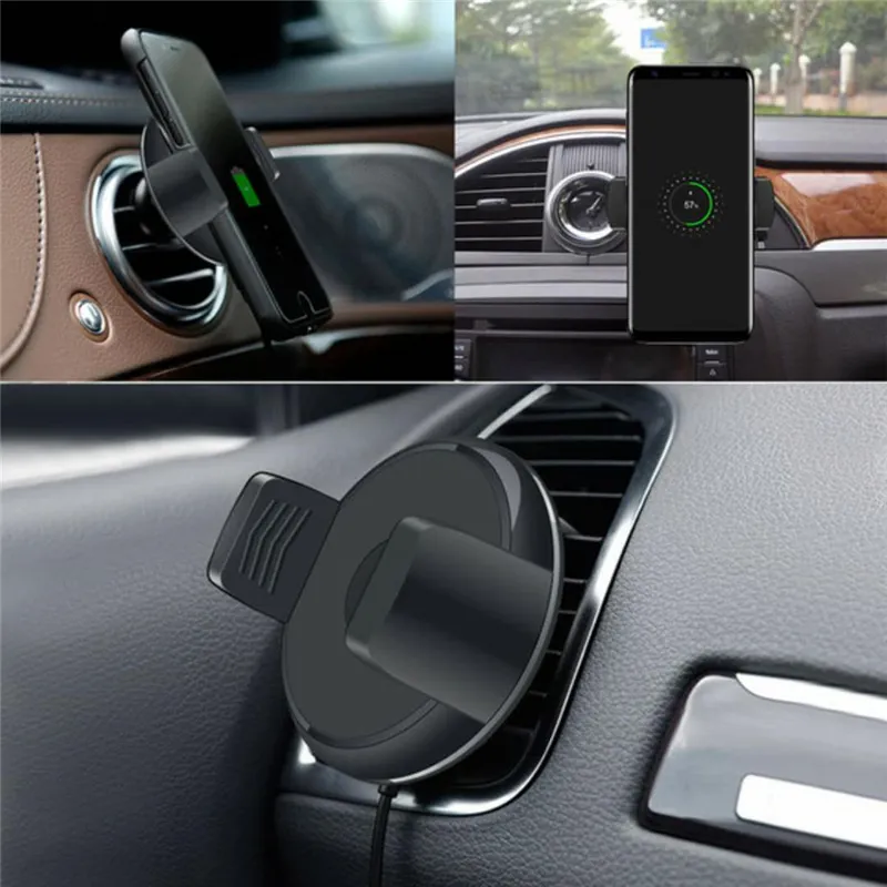 2 in 1 Wireless Car Charger 360 Degree Rotation Car Mount Holder With Air Vent Holder Wireless Charging Stand For iphone X 8 plus Samsung s