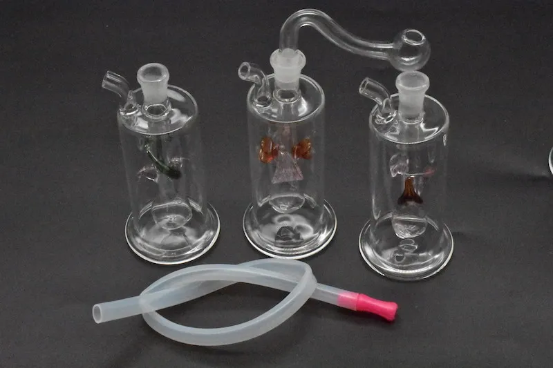 Mini Dab Rig Bong Water Pipes Oil Rigs Durable Glass Hookahs Bong with Hose Pot Bowl Bubbler Thickness mini hookah shisha 