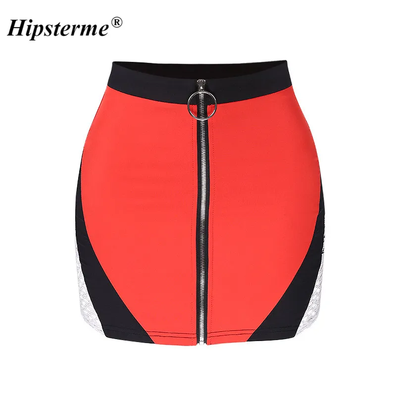 Hipsterme Zipper Skirts Women Summer High Waist Sexy Tight Leather Party Skirt Ladies Vintage Mesh Mini Skirt