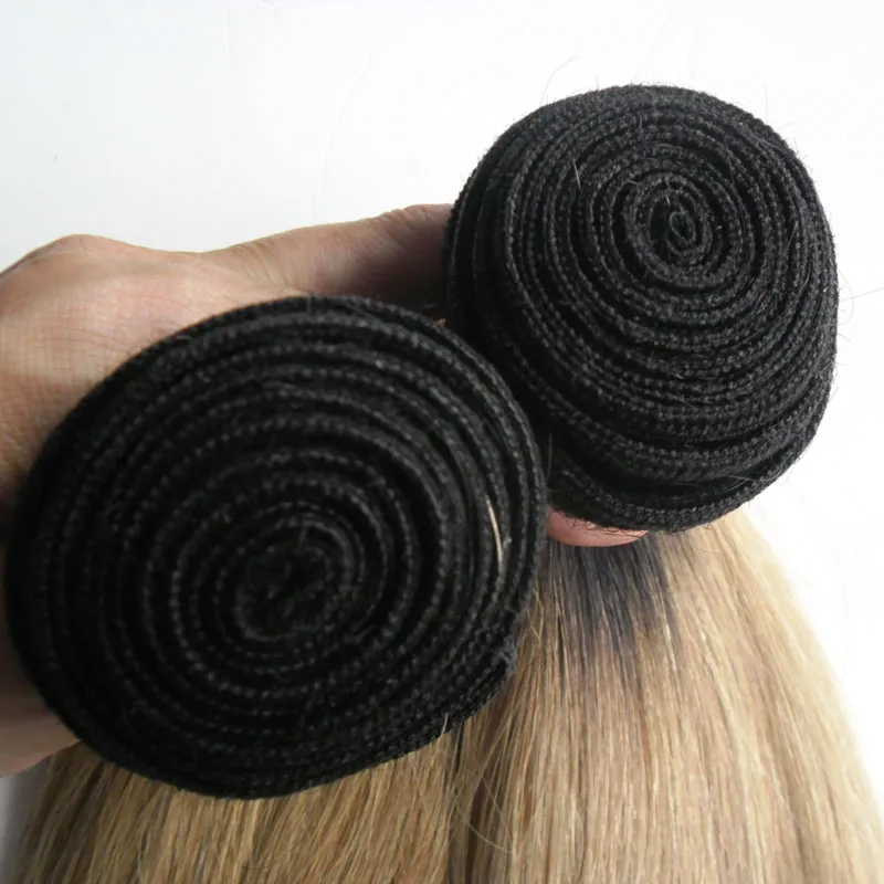 Braziliaans steil haar Weave Bundles 200g 100% Remy Haar Weave Bundels 2 stks T1B / Grey Ombre Gray Hair Weave