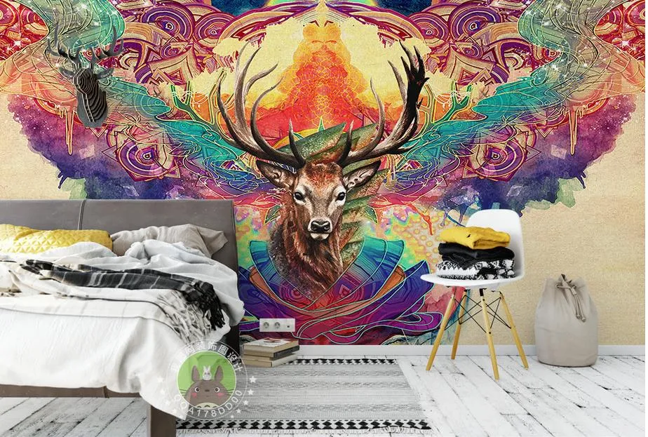 Streszczenie Elk Photo Mural Tapeta Nowoczesna Sypialnia Tło Wall Home Decor 3D Krajobraz Tapeta Malowidła