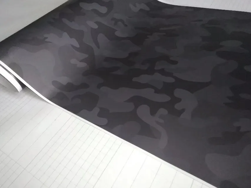 Arictic Black Grey Camo Vinyl Wrap Sticker Camouflage Car Wrap som täcker folie med luftbubbelstorlek 1 52 x10M 20M 30M ROLL237D