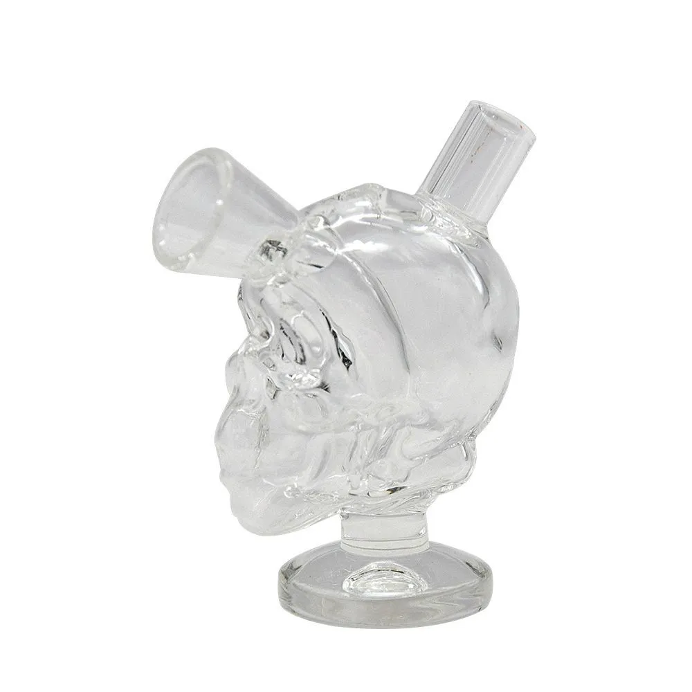 Новый мини череп стеклянные бонги кальян тупые барбер курить пузырь маленькие водопроводные трубы ручной труб
