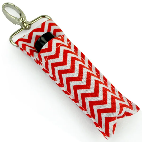 Mulheres Batom Chapstick Holder Keychain Saco de Lip Saco Cores Monograma Multi Chevron Key Lip Tither Girl Presentes