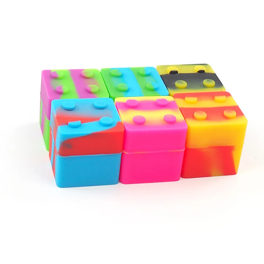 Home Storage Silicone Square Shape Dab Jars Smoke Bottles Smoking Accessories Wax Oil Container