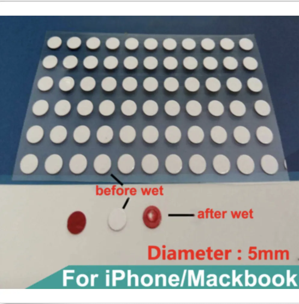 Ny vattenskada Seal Garanti Indikator Sensorer Reparera Vattentäta klistermärken för iPhone för Watch MacBook 5mm