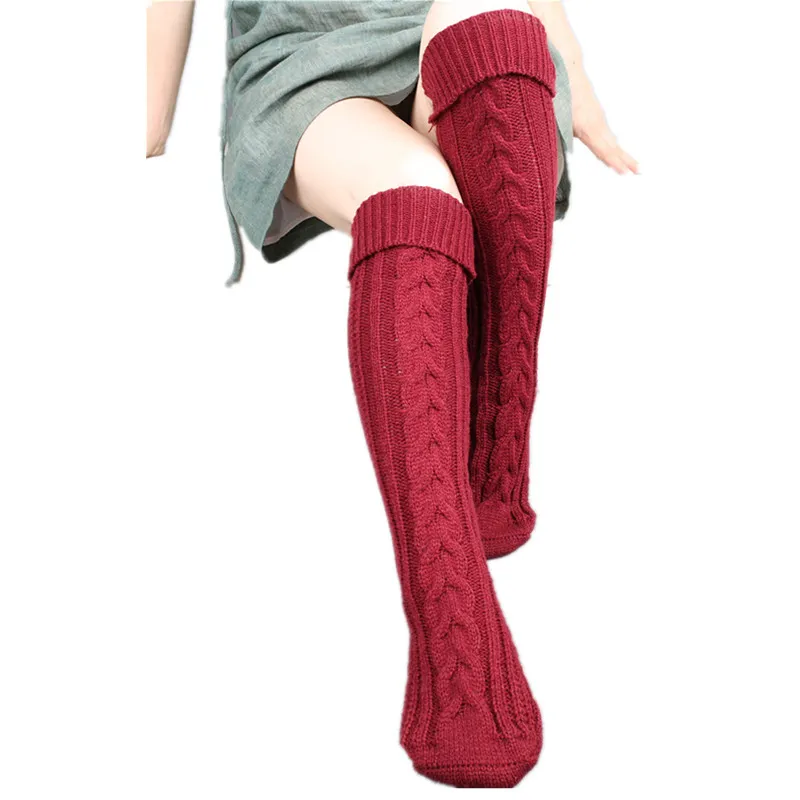 Jambières longues chaudes pour bottes femmes dames hiver populaire doux tricot bottines Crochet chaussette épaisse jambières