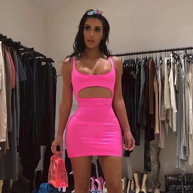 kim kardashian pink mini dress Kim Kardashian Went Full Balenciaga Barbie in a Baby Pink Cutout GownSee Pics