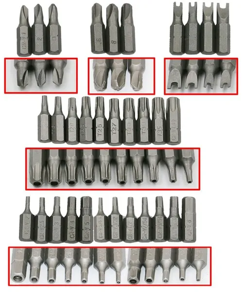 33 Pçs / conjuntos de Cabeça Chave De Fenda, Parafuso de Segurança Parafuso Dentro Do Hexagonal Broca Em Massa Especial Broca Em Forma de Perfil B00695