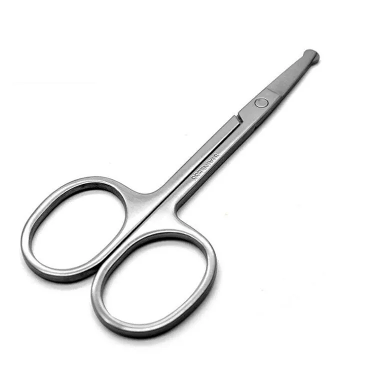 Baby SafeTey Scissors. Rundhuvud 3.5 "Ren rostfritt stål nästrimmer hårklippare
