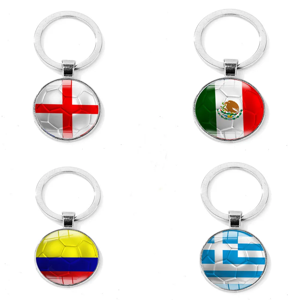 2018 Fotboll Keychain Football Match Key Buckle Metal Country Flag Soccer Fans Souvenir Gift C41232310578