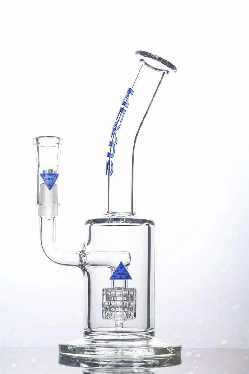 Nexus glas DAB oljeplattor hookahs glas bong med matris perc 8,5 tum och 14mm led