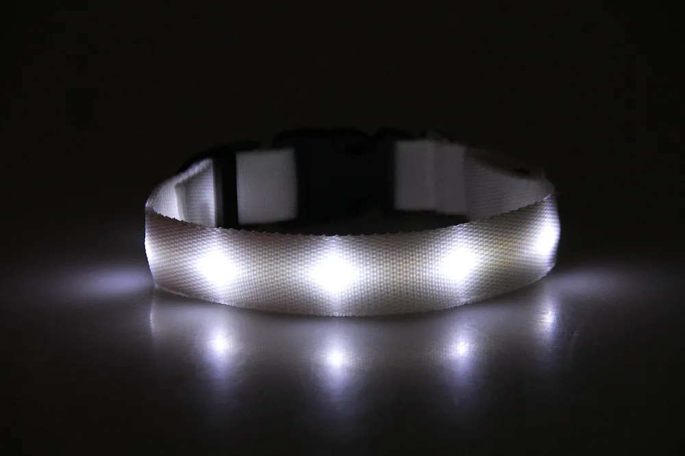 Led nylon hond kraag nachtveiligheid gloed knipperende hond kattenkraag led lichtgevende kleine honden halsbanden USB oplaadbaar