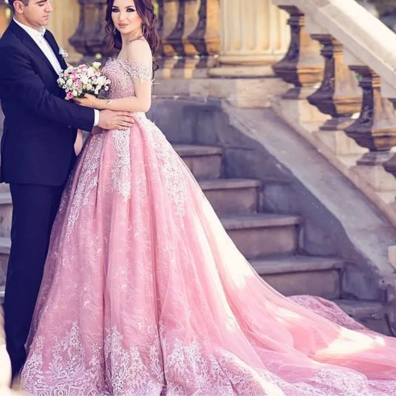 pink evening dress