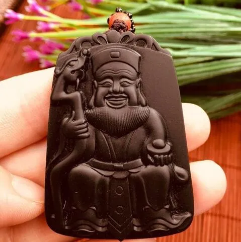 Natural Hetian Black Jade Fortune Wisiorek Wisiorek