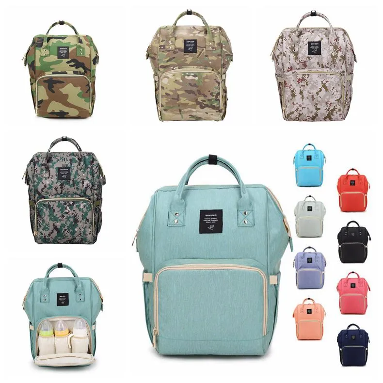 18 kleuren Nieuwe multifunctionele baby luier rugzak mama veranderende tas mummy backpack luier moeder moederschap rugzakken CCA6787 10 stks