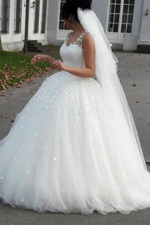 Свадебные платья с винтажным бальным платьем 3D цветы