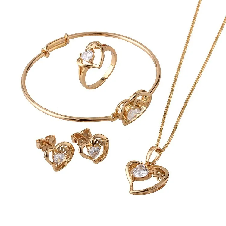 Beautygeni Group 18K Gold Plated Heart Party Wear Jewellery Set For