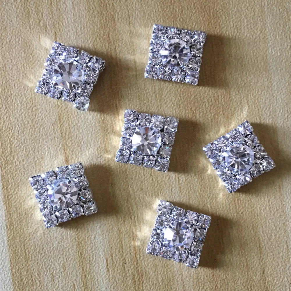 Factory 50st Silver Tone Clear Crystal Rhinestone DIY PEBRELLAS FLATBACK Knappar Hårtillbehör Dekoration317T