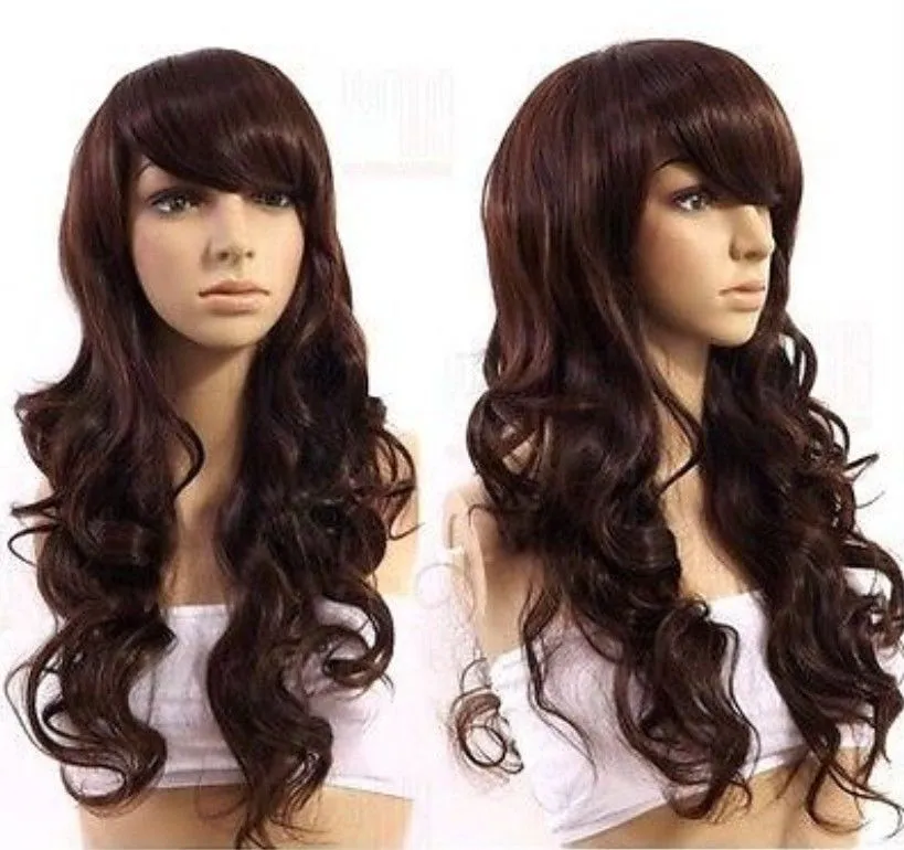 Lady Brown Curly Synthetic Uroczy Wig Style