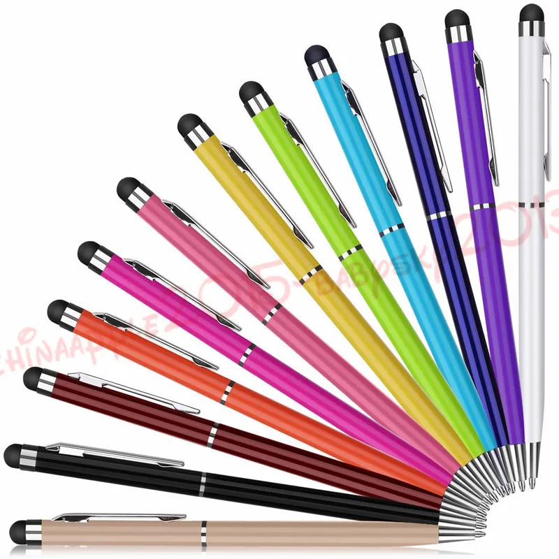 Muti-Fukcja Pojemność Stylus Dotknij Pen 2 w 1 Punkt Punkt Dotykowy Długopis na IPAD iPhone 6 7 8 Samsung Tablet PC