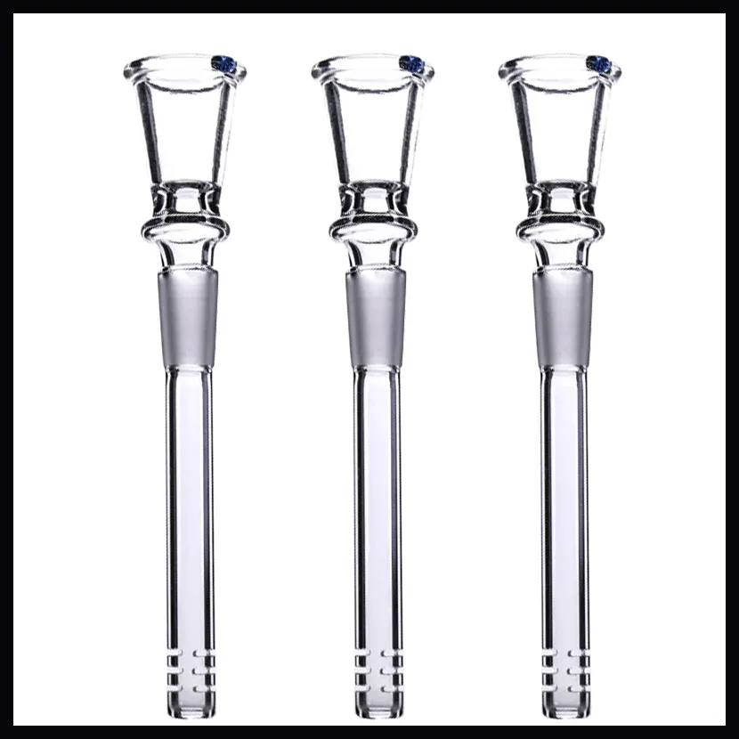 Humanized Design Glass Downstem with Bowl 14mm Male Bowl-free stem clear Diffuse Cuts Alternative drop hookahs