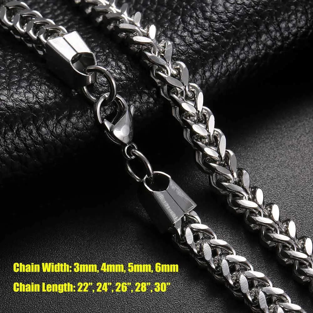 Groothandel! 3mm / 4mm / 5mm 22-30 inch mannen fishbone chain 316L roestvrij staal Cubaanse ketting ketting voor heren curb dragonbone hiphop link sieraden