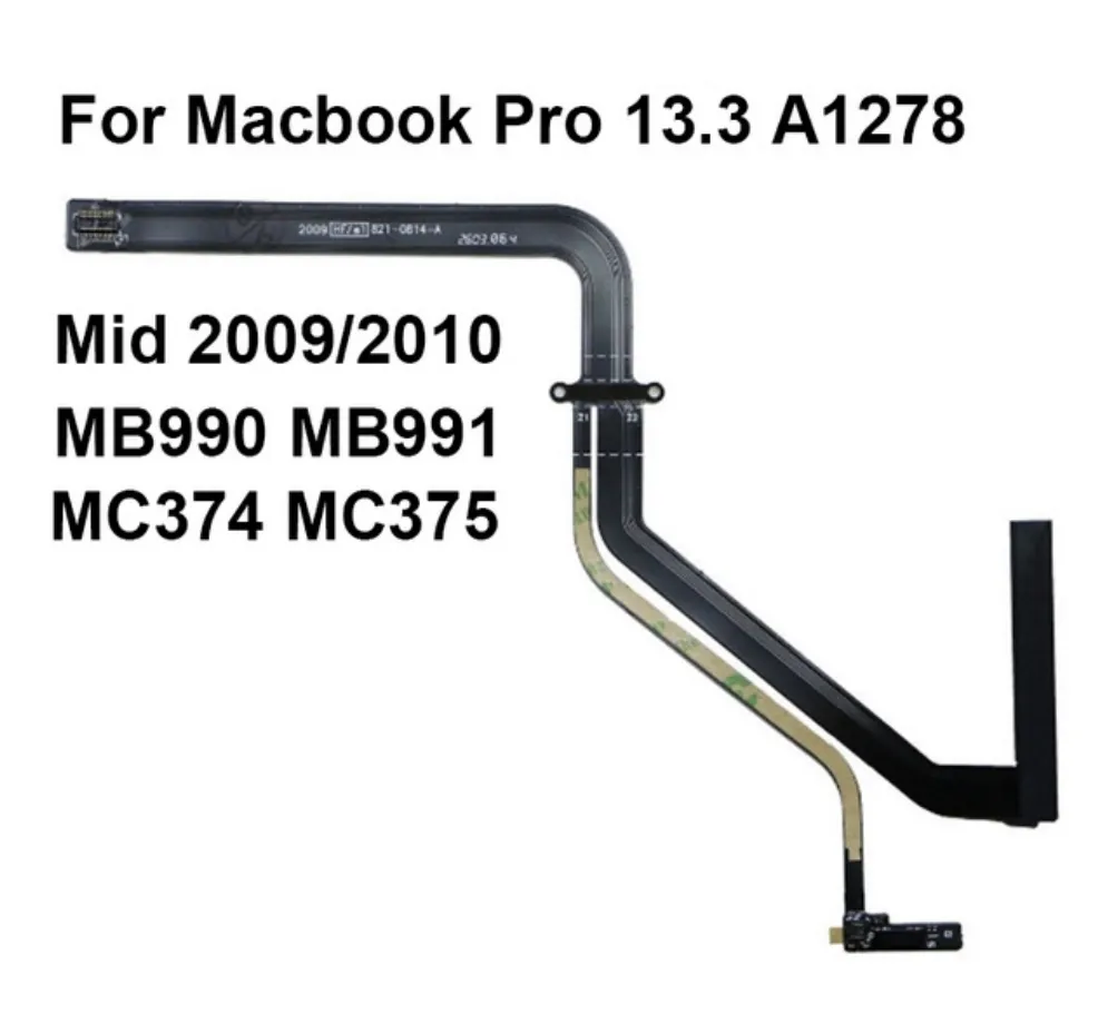 Notebook Computer Cables Ersättning HDD Hårddiskkabel Passform för MacBook Pro 13 '' A1278 VC945 MC374 821-0814-A ÅR 2009-2010